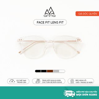 Gọng kính cận thời trang nam nữ ANNA kim loại dáng tròn unisex cá tính OL 01257