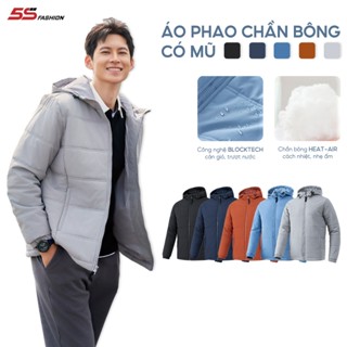 Áo Khoác Phao Nam 5S FASHION, Chần Bông Dày Dặn Siêu Ấm, Thiết Kế Trơn Dễ Mặc (01-APH24062)