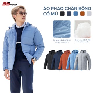 Áo Khoác Phao Nam Dày 5S FASHION Có Mũ Giữ Ấm, Chần Bông Dày Dặn, Chống Gió, Trượt Nước (APH24062-APH24162)
