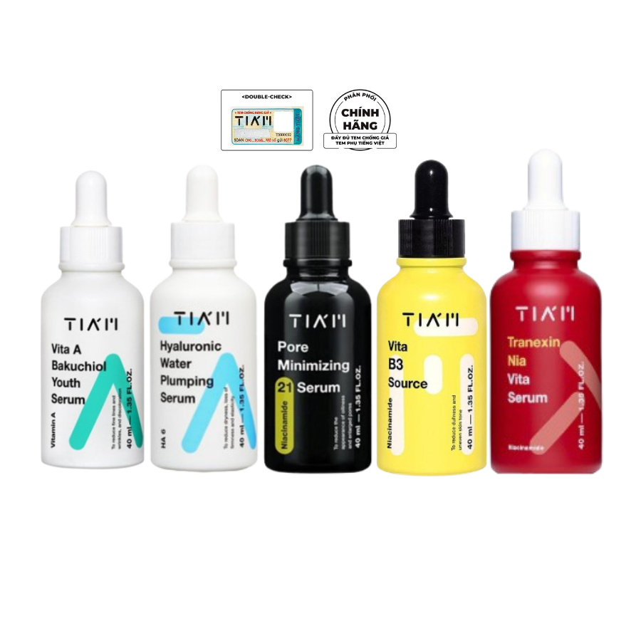 (CÔNG TY) Tinh chất Tiam Vita B3 Source/ Vita A Bakuchiol Youth/ Hyaluronic/ Pore Minimizing 21/ Tra