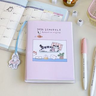  Sổ Tay Kế Hoạch 2026 B6 Mèo Con Dễ Thương Ghi Chú Lập Lịch Tháng Tuần Cho Học Sinh 