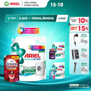 Combo Nước Giặt ARIEL Cửa Trước Hương Nắng Sớm 3.2kg Và Nước Xả DOWNY 750ML/800ML Đam Mê/Huyền Bí/Nắng Mai