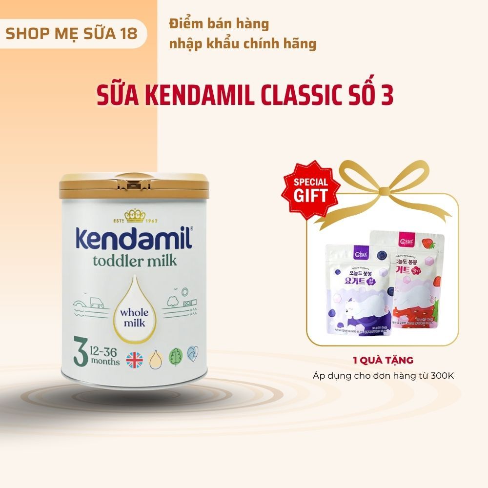 [ SỐ 3 - DATE 2027] Sữa Công Thức Nguyên Kem Kendamil Classic Sô 3 Anh Quốc Lon 800g