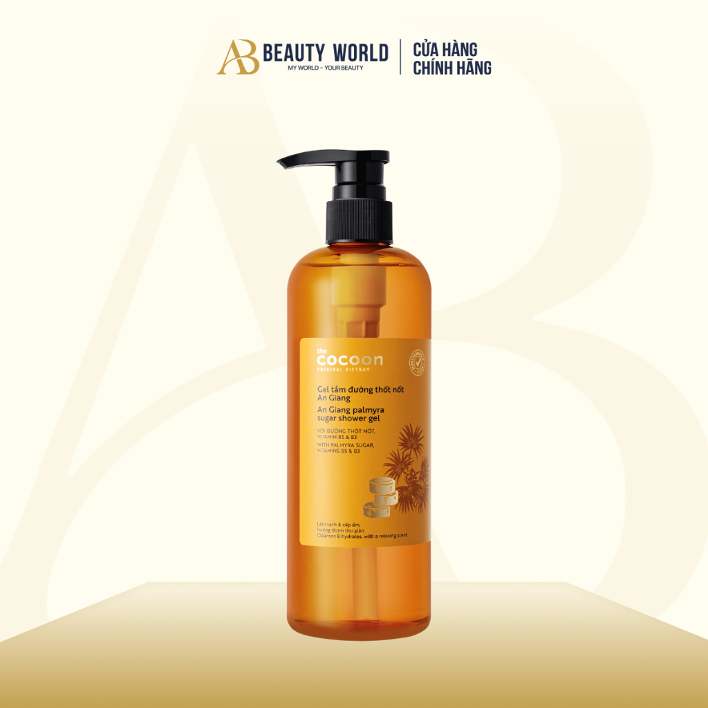 Gel Tắm Đường Thốt Nốt An Giang Cocoon Palmyra Sugar Shower Gel 500ml AB BEAUTY WORLD