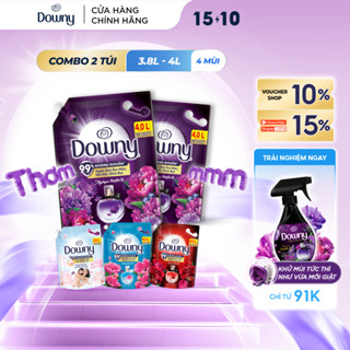 Combo 2 Nước Xả Vải DOWNY Hương Nước Hoa Cao Cấp/ Chống Khuẩn Hương Đam Mê/ Huyền Bí/ Nắng Mai Túi 4L