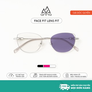 Gọng kính titan cao cấp lắp sẵn tròng đổi màu ANNA dáng mắt mèo cá tính 5501