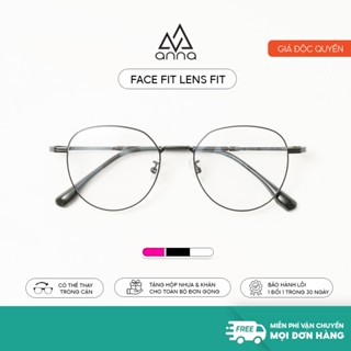 Gọng kính mắt thời trang ANNA nam nữ dáng tròn chất liệu TITAN cao cấp 6283