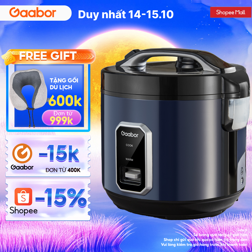 Nồi cơm điện Gaabor 2.2L RC50M-BE01A 700W đa năng nấu cơm 2-6 người nắp gài hỏa tốc dung tích lớn