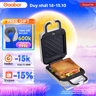 Máy kẹp sandwich GAABOR SM60M-WH01A công suất 600W thiết kế chống dính nướng bánh mì, rán trứng, nướng thịt tiện dụng