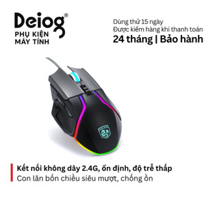 Chuột có dây Gaming PC Laptop Deiog G7 đèn led click chống ồn con lăn mượt bốn chiều 6 nút chức năng