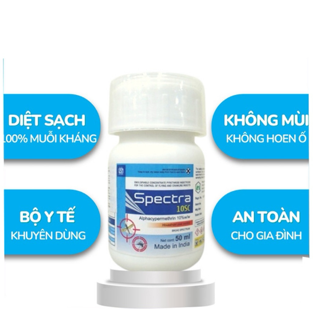 Thuốc diệt muỗi, gián SPECTRA 10SC -50ml nhập khẩu Ấn độ (tồn lưu, bám dính)