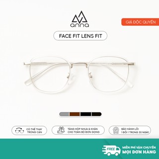 Gọng kính cận thời trang nam nữ ANNA kim loại dáng vuông unisex cá tính OL 21100