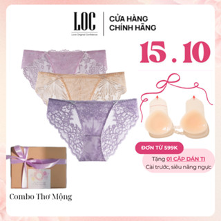 COMBO 3 quần lót nữ ren lưng thấp sexy phá cách, ren mềm mại quyến rũ - LOC Thơ mộng hồng