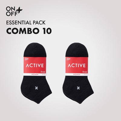 Combo 10 đôi tất vớ nữ Cổ ngắn mỏng mịn Cotton thoáng khí thấm hút mồ hôi - ONOFF 16AE25A035
