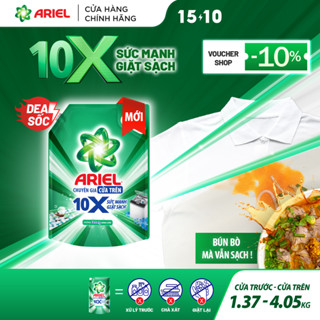 Nước Giặt Gel ARIEL 10X Sức Mạnh Giặt Sạch Chuyên Gia Cửa Trước - Cửa Trên Hương Downy Nắng Sớm Túi 1.37-4.05KG