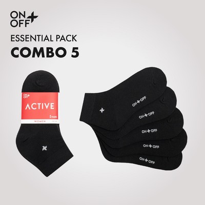 Combo 5 đôi tất vớ nữ Cổ trung mỏng mịn Cotton thoáng khí thấm hút mồ hôi - ONOFF 16AQ24A115