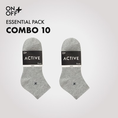 Combo 10 đôi tất vớ nam Cổ ngắn mỏng mịn Cotton thoáng khí thấm hút mồ hôi - ONOFF 18AE23A004