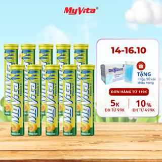 Combo 10 viên sủi TPBVSK MyVita Vitamin C hương cam, giúp bổ sung vitamin C hỗ trợ tăng sức đề kháng