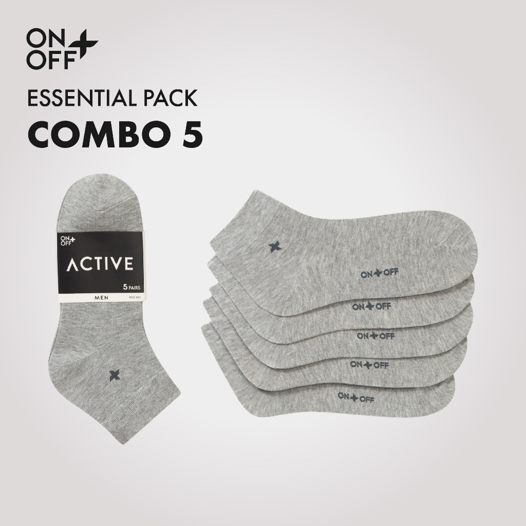 Combo 5 đôi tất vớ nam Cổ ngắn mỏng mịn Cotton thoáng khí thấm hút mồ hôi - ONOFF 18AE26A004