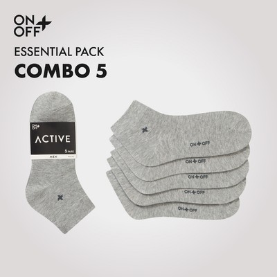 Combo 5 đôi tất vớ nam Cổ ngắn mỏng mịn Cotton thoáng khí thấm hút mồ hôi - ONOFF 18AE26A004