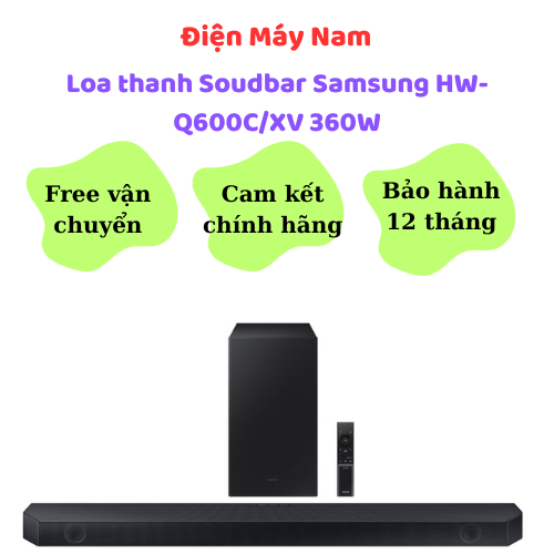 BỘ LOA THANH SAMSUNG HW-Q600C 360W MẪU 2024 - HÀNG CHÍNH HÃNG, BẢO HÀNH 12 THÁNG