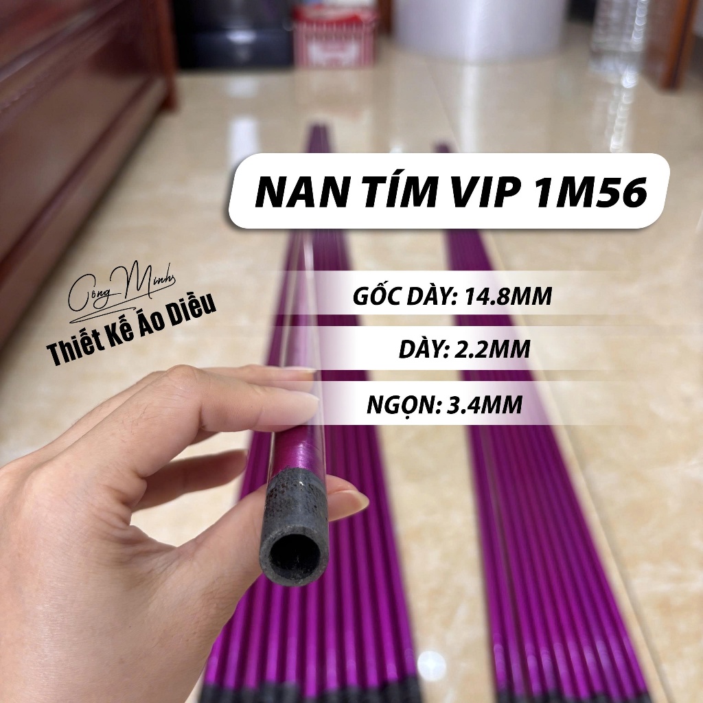 Nan diều carbon tím Vip 1m56 (2 nan, 4 nan, 10 nan)