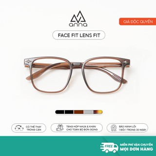 Gọng kính cận thời trang nam nữ ANNA dáng vuông nhựa dẻo mắt to unisex cá tính OL 27058