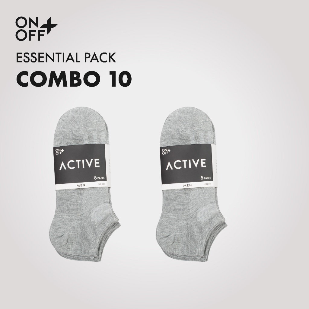Combo 10 đôi tất vớ nam không cổ mỏng mịn Cotton thoáng khí thấm hút mồ hôi - ONOFF 18AP23A005