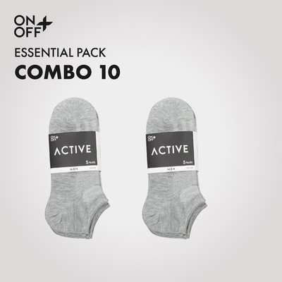 Combo 10 đôi tất vớ nam không cổ mỏng mịn Cotton thoáng khí thấm hút mồ hôi - ONOFF 18AP23A005