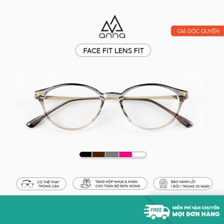 Gọng kính cận thời trang nam nữ ANNA kim loại dáng oval mắt bé unisex cá tính OL 30319