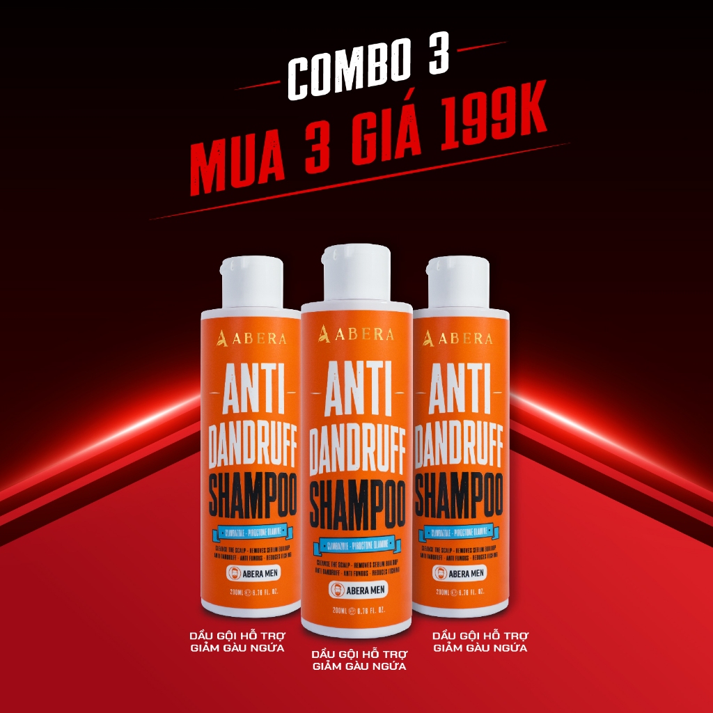 [COMBO 3] Dầu Gội ABERA MEN Piroctone Olamine Làm Dịu Da Đầu Chiết Xuất Dược Liệu, Giảm Ngứa, Ngừa R