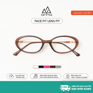 Gọng kính cận thời trang nam nữ ANNA chất liệu nhựa dáng oval cá tính 30320