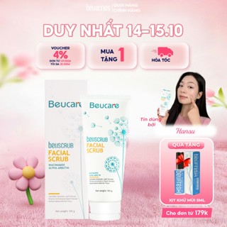 Tẩy tế bào chết da mặt BEUSCRUB trà xanh ,thấm hút dầu thừa , làm sạch da, dưỡng ẩm, sáng da 100g