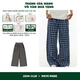 Quần dài kẻ caro Slyder Odin Club, Quần caro ống rộng chất liệu vải thô kẻ, Local Brand ODIN CLUB