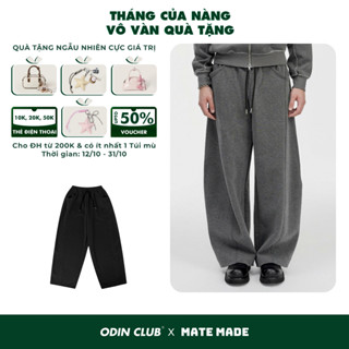Quần nỉ dài Easym ODIN CLUB, Quần dài ống rộng nam nữ unisex chất liệu nỉ 2 da