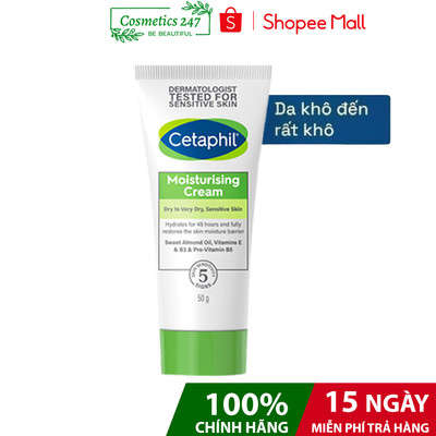 Kem dưỡng ẩm dịu lành cho da nhạy cảm CETAPHIL MOISTURISING CREAM 50G