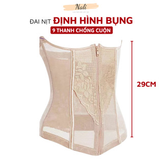  Đai Nịt Bụng Kéo Khóa Chất Liệu Cotton Thoáng Khí Không Cộm Định Hình Vòng 2 Giảm Mỡ Siết Eo NL484 
