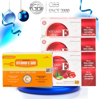 Combo  Vitamin C Premium GBB và Vitamin E hỗ trợ làm đẹp da, nâng tone da, chống lão hóa
