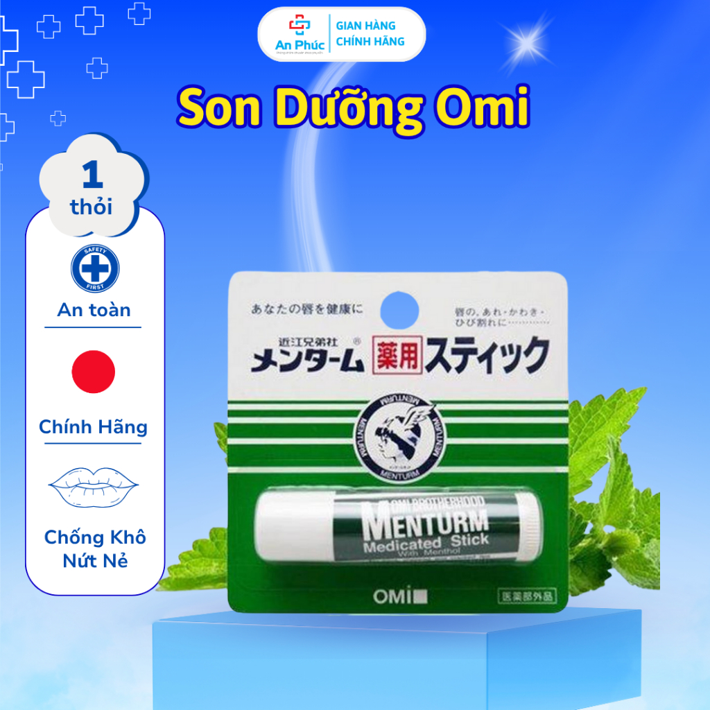 Son dưỡng Omi Brotherhood Menturm Medical Lip Balm Stick - Dưỡng môi, chống khô nứt nẻ (Thỏi 4g)