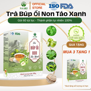 Trà Búp Ổi Non Táo Xanh SAAKI hỗ trợ giảm cân - Trà Lá Ổi Giúp Tiêu Mỡ Bụng, Sáng Da, Thanh Lọc Detox Cơ Thể