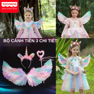  Cánh thiên thần cho bé kèm kí bờm kỳ lân pony gậy trái tim hóa trang công chúa trung thu halloween bé gái 