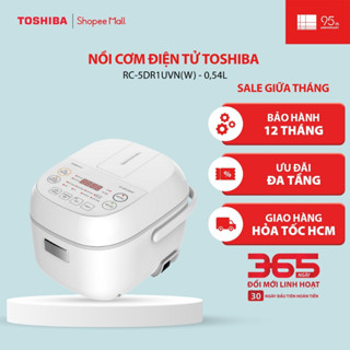 [ĐỘC QUYỀN ONLINE] Nồi cơm điện tử Toshiba RC-5DR1UVN(W) - 0,54L  -  chương trình gạo lứt ăn kiêng, bé ăn dặm, người già