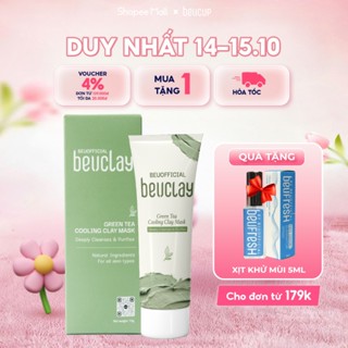 Mặt nạ đất sét BEUCLAY trà xanh sáng da, se khít lỗ chân lông, kiểm soát dầu, hỗ trợ giảm mụn cám mụn đầu đen