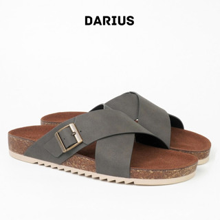 Dép Đế Trấu Nam Nữ Hai Quai Chéo Darius Chất Liệu Da Microfiber Bền Bỉ Siêu Nhẹ Êm Chân Đế 3CM Thời Trang Công Sở D615
