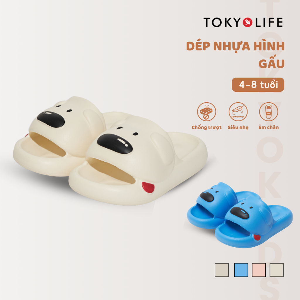 Dép quai ngang hình gấu cho bé TOKYOLIFE chất liệu siêu nhẹ chống trượt 40004256
