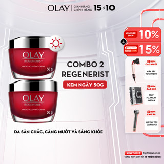 Bộ Kem Dưỡng Ẩm OLAY REGENERIST Ban Ngày Căng Mướt, Sáng Khỏe & Phục Hồi Dấu Hiệu Lão Hóa 50GX2