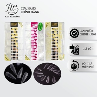  Móng úp tay giả móng vuông thang nhọn bầu HSM trơn nhám đục trong nail Hàn Quốc dài chuẩn form loại 1 