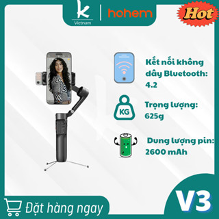 Hohem iSteady V3 (Black/White) - Gimbal Chống Rung 3 Trục Cho Điện Thoại - Hàng Chính Hãng / Bảo Hành 12 Tháng