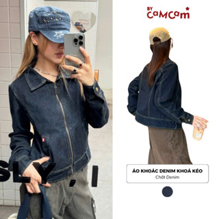 Áo Khoác Denim Khoá Kéo Dáng Lửng Bycamcam Tôn Dáng Cá Tính Phong Cách Streetwear AKHD275