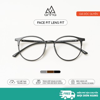 Gọng kính mắt thời trang nam nữ ANNA dáng tròn cá tính chất liệu nhựa dẻo 513